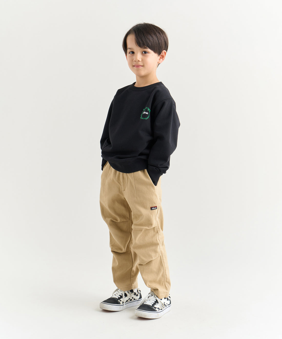 キッズ チノ テーパードイージーパンツ