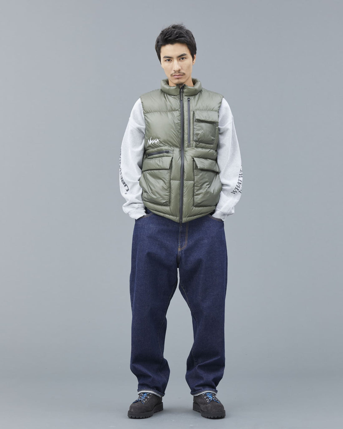 NANGA×LIBERAIDERS リップストップ ナイロン ダウンベスト