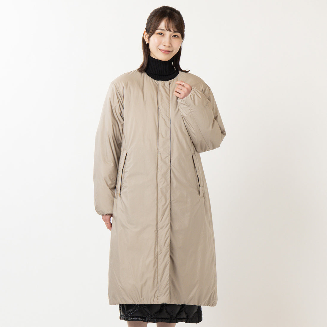 NO COLLAR DOWN COAT / ノーカラーダウンコート