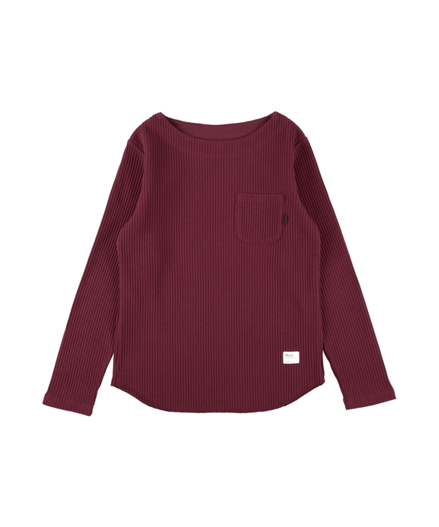 エコハイブリッド ワッフル ボートネック ロングスリーブTシャツ