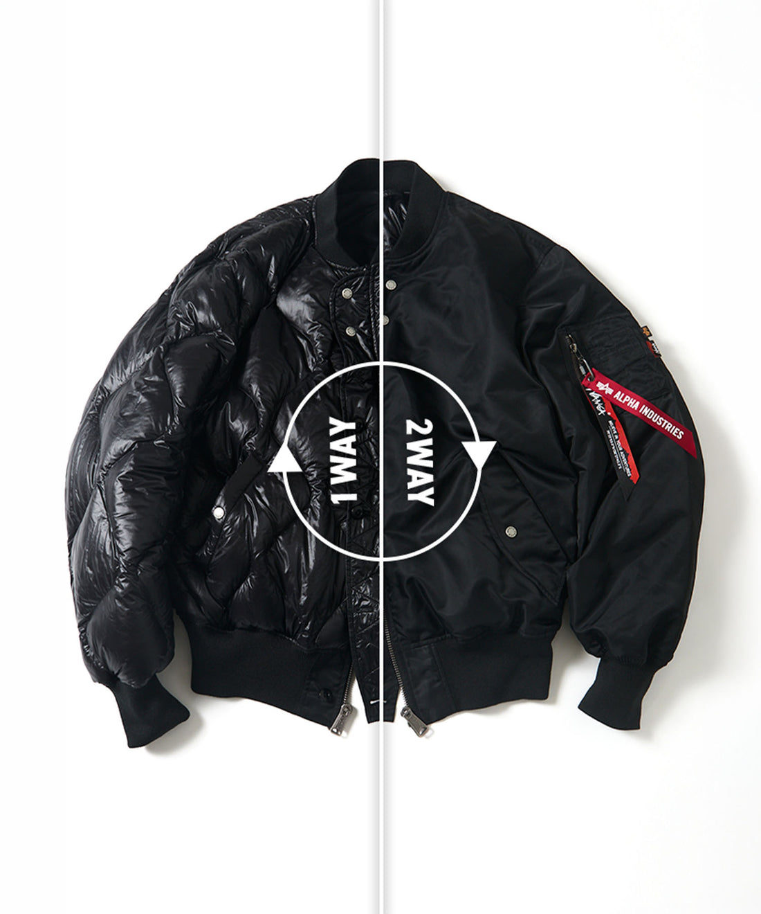 Alpha Industries × NANGA × FREAK'S STORE リバーシブル MA-1 ショートダウンジャケット