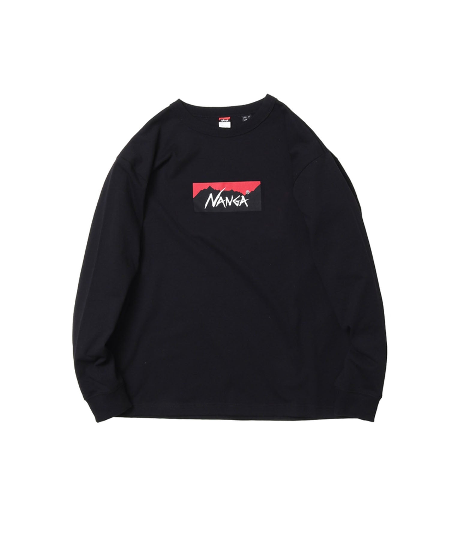 ナンガ エコハイブリッド スリーブロゴ ロングTシャツ ブラック XL エコハイブリッド ルミナス プリント ロングスリーブTシャツ