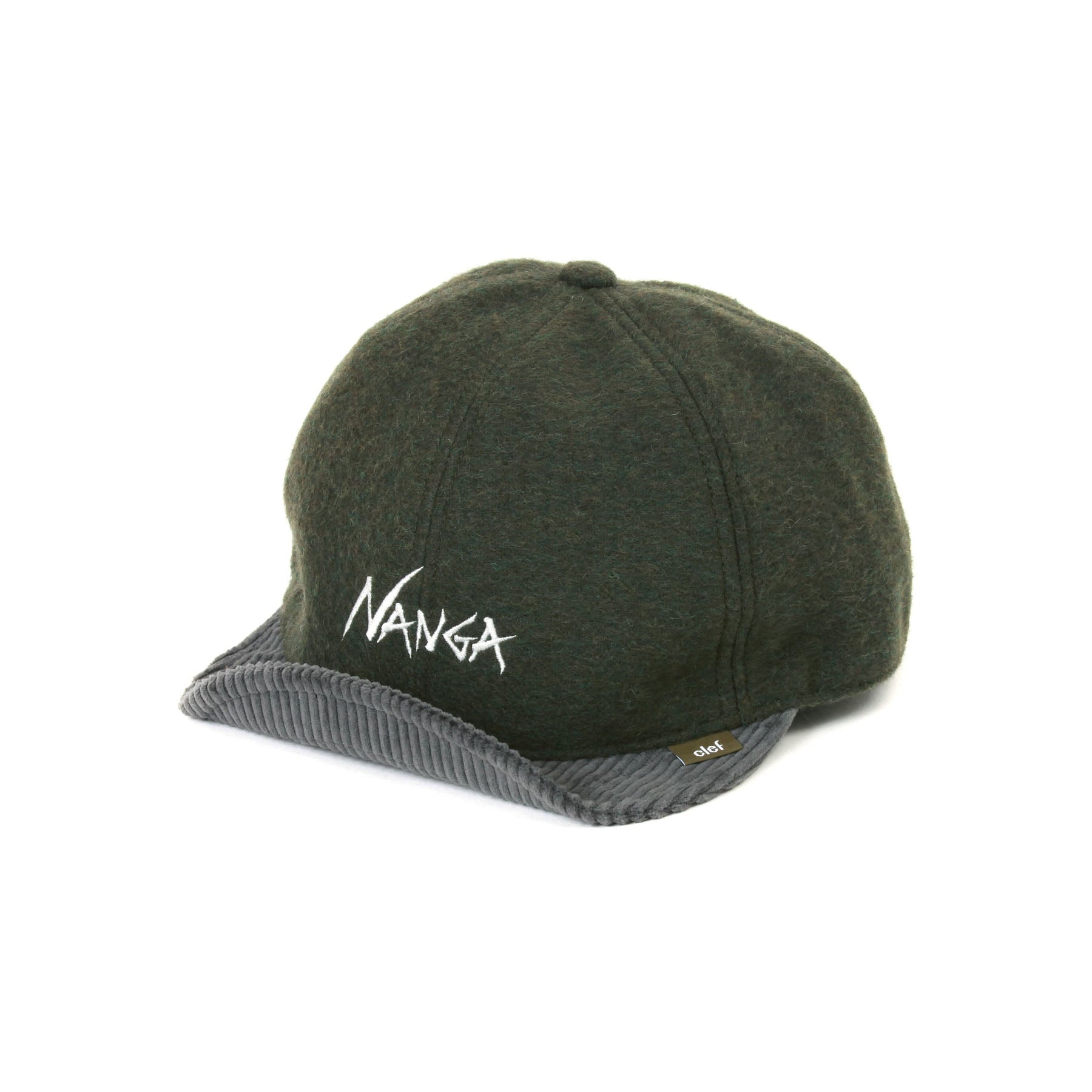 ナンガ キャップ NANGA × Clef CORAL FLEECE WIRED B.CAP カーキ-