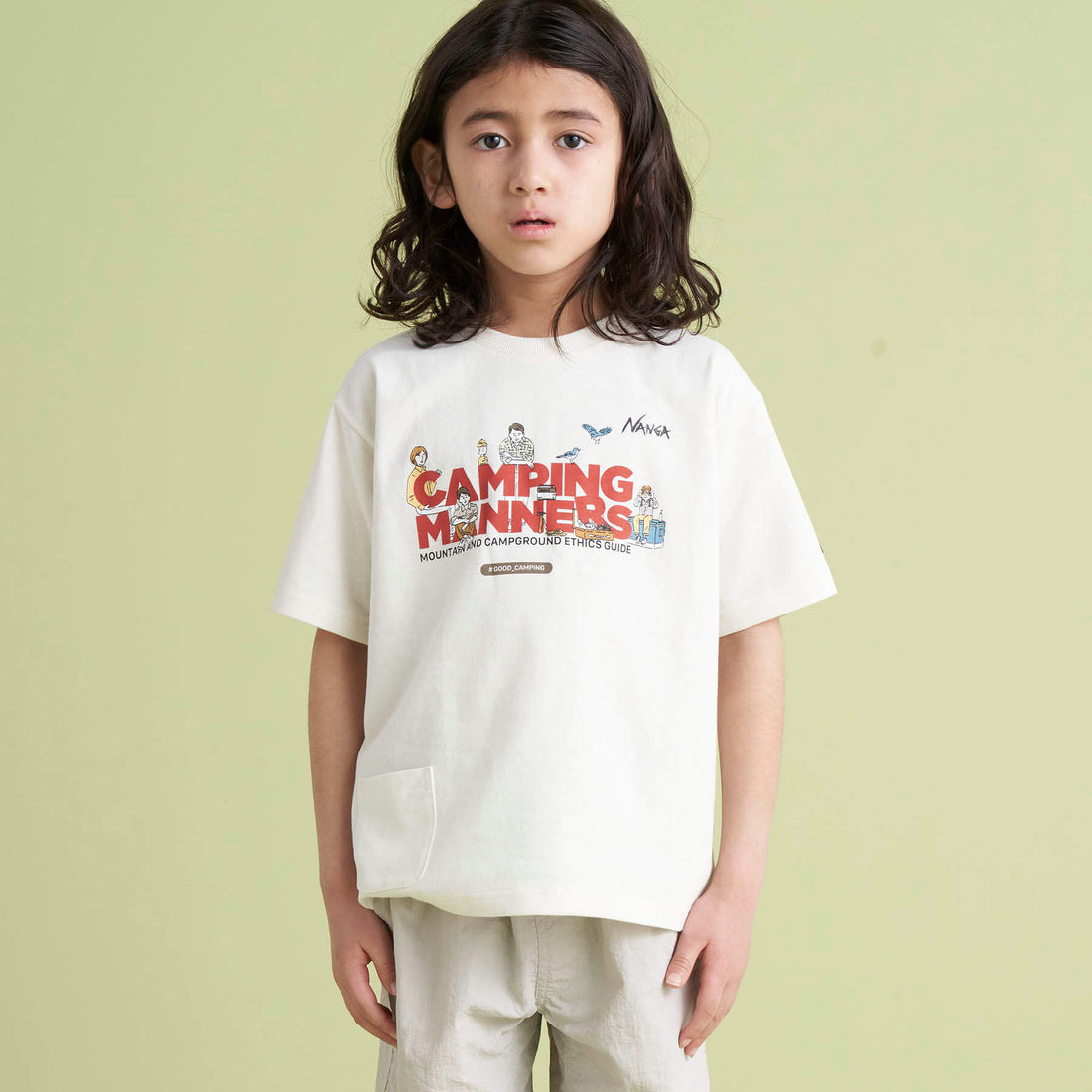 ECO HYBRID CAMPING MANNERS PEG&ROPE KIDS TEE / エコハイブリッド キャンピングマナー ペグ&ロープ キッズキッズティー(キッズ)