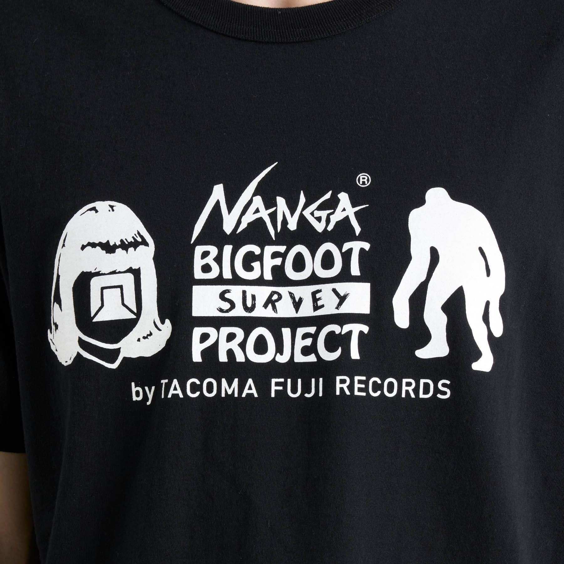 NANGA×TACOMA FUJI RECORDS BIGFOOT SURVEY PROJECT LOGO TEE / ナンガ 