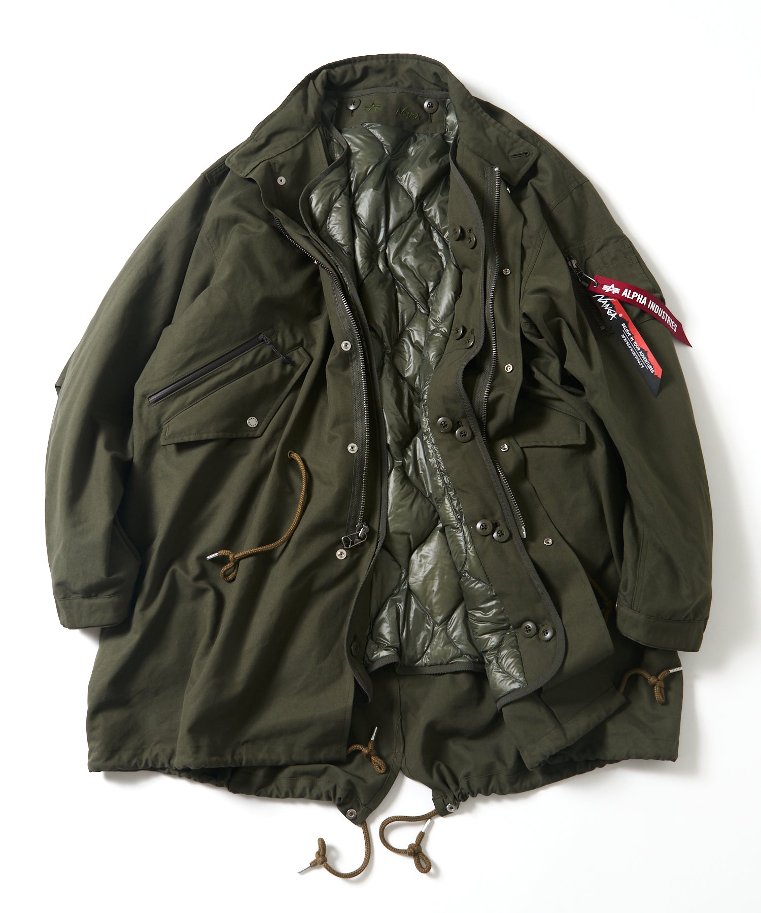 FREAKS STORE米軍M-65フィールドパーカシェルとキルティング3way Alpha Industries × NANGA × FREAK'S STORE 3WAY M-65 FIELD PARKA