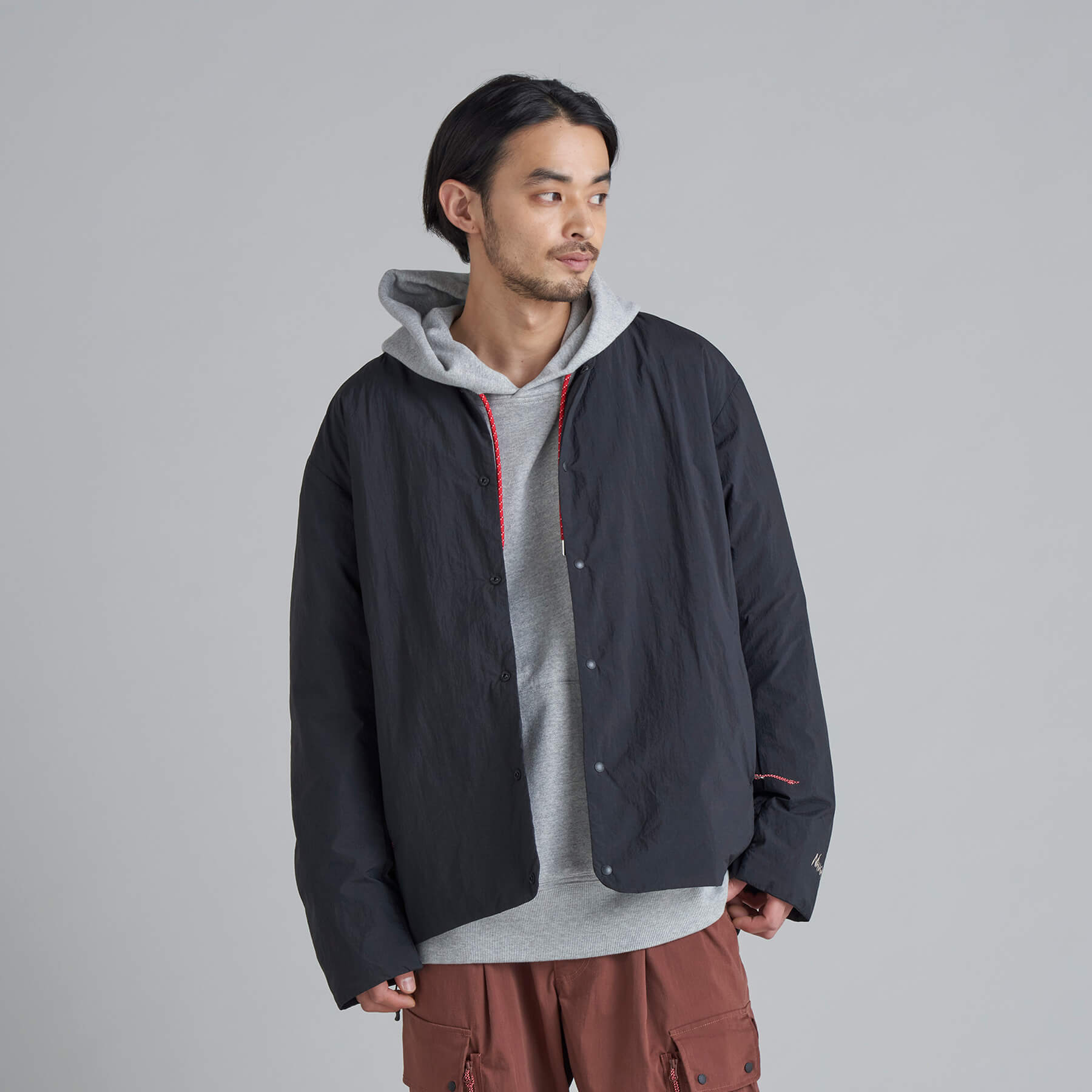 NO COLLAR SOFT DOWN CARDIGAN/ノーカラーソフトダウンカーディガン(ユニセックス)