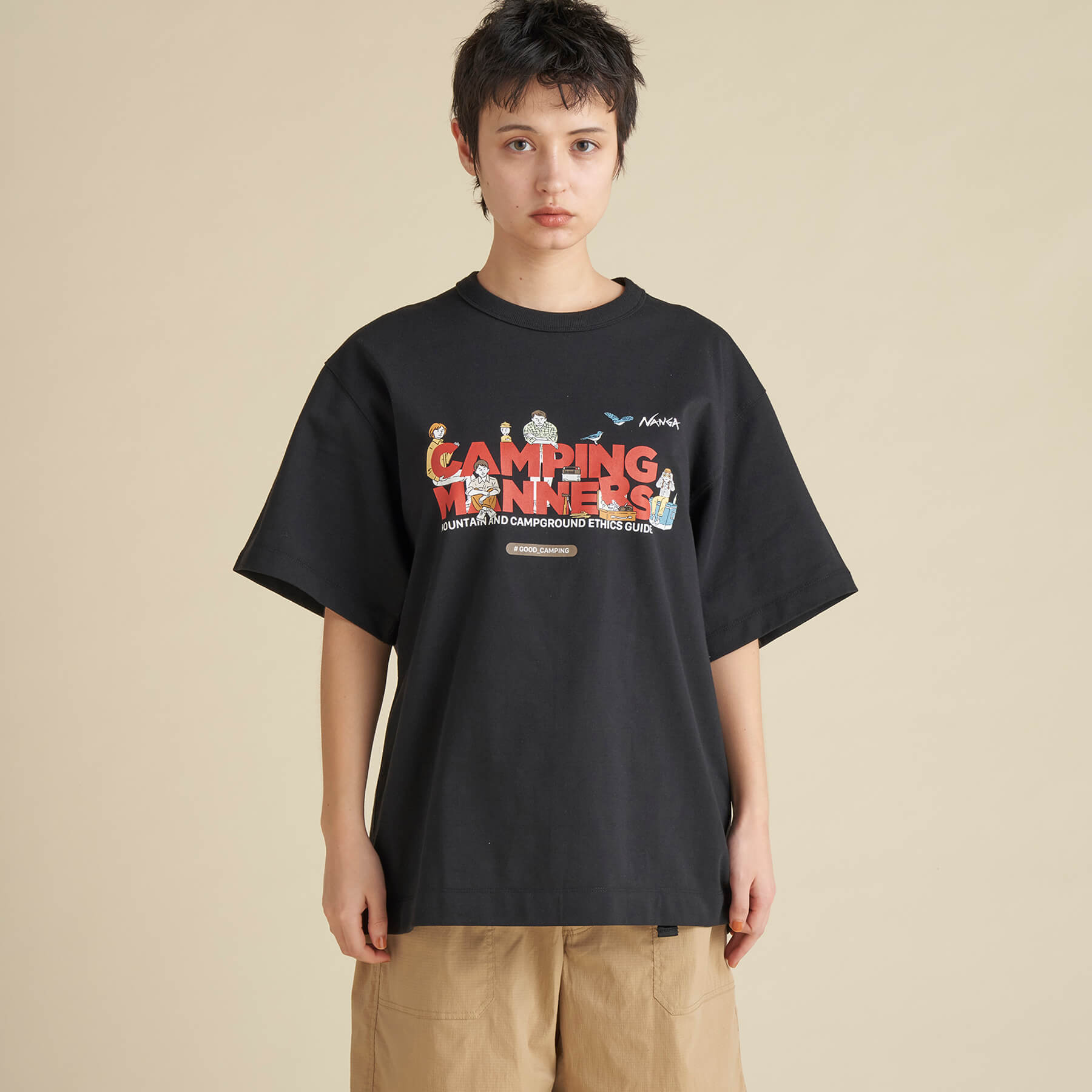 ナンガ Tシャツ ECO Hybrid Camping MANNERS PEGu0026ROPE TEE WHT M NW2411-1G802-A N0000195