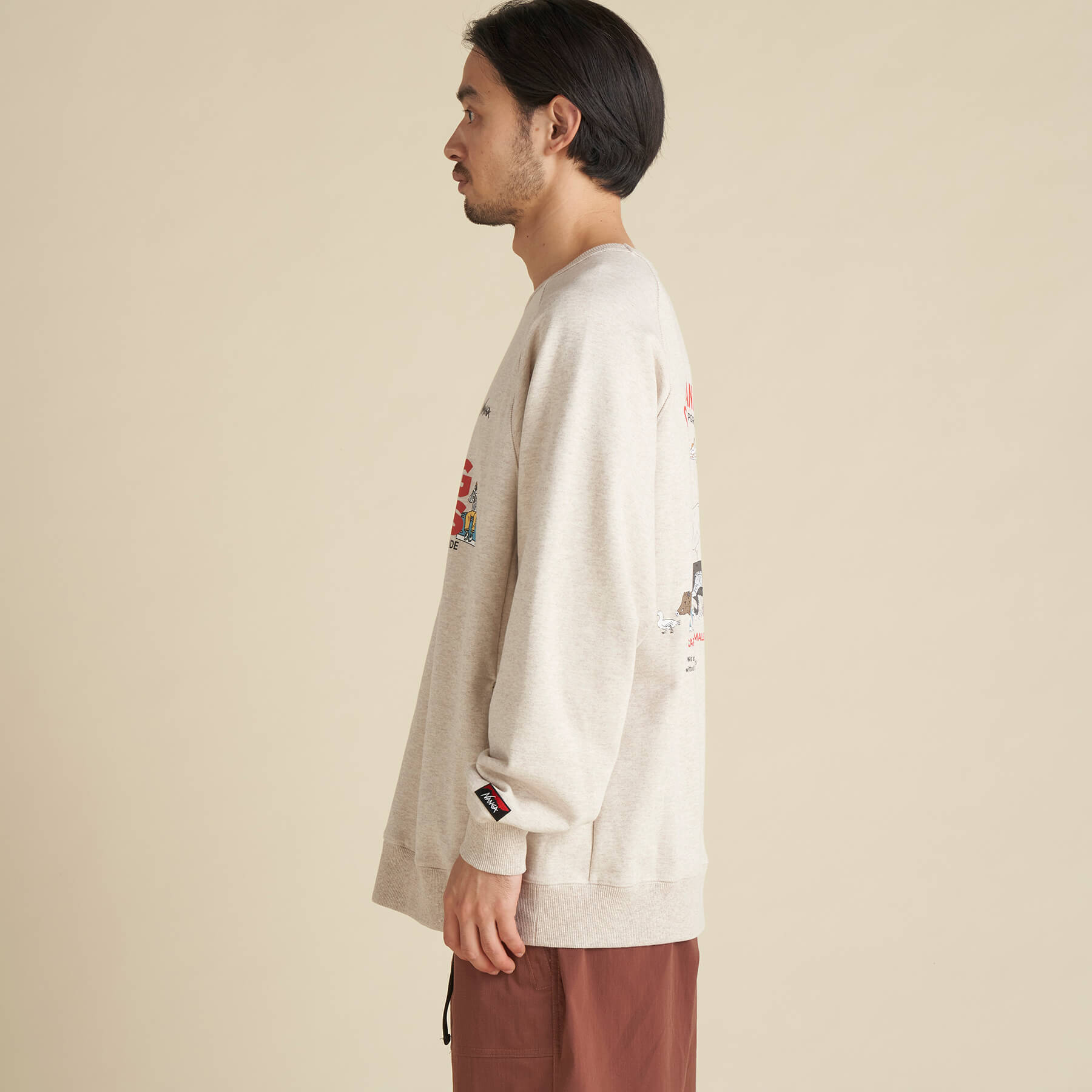 NANGA ナンガ ECO Hybrid Camping MANNERS Wild Animals Sweatshirt (UNISEX) nw2411... Sサイズ WHT(ホワイト)