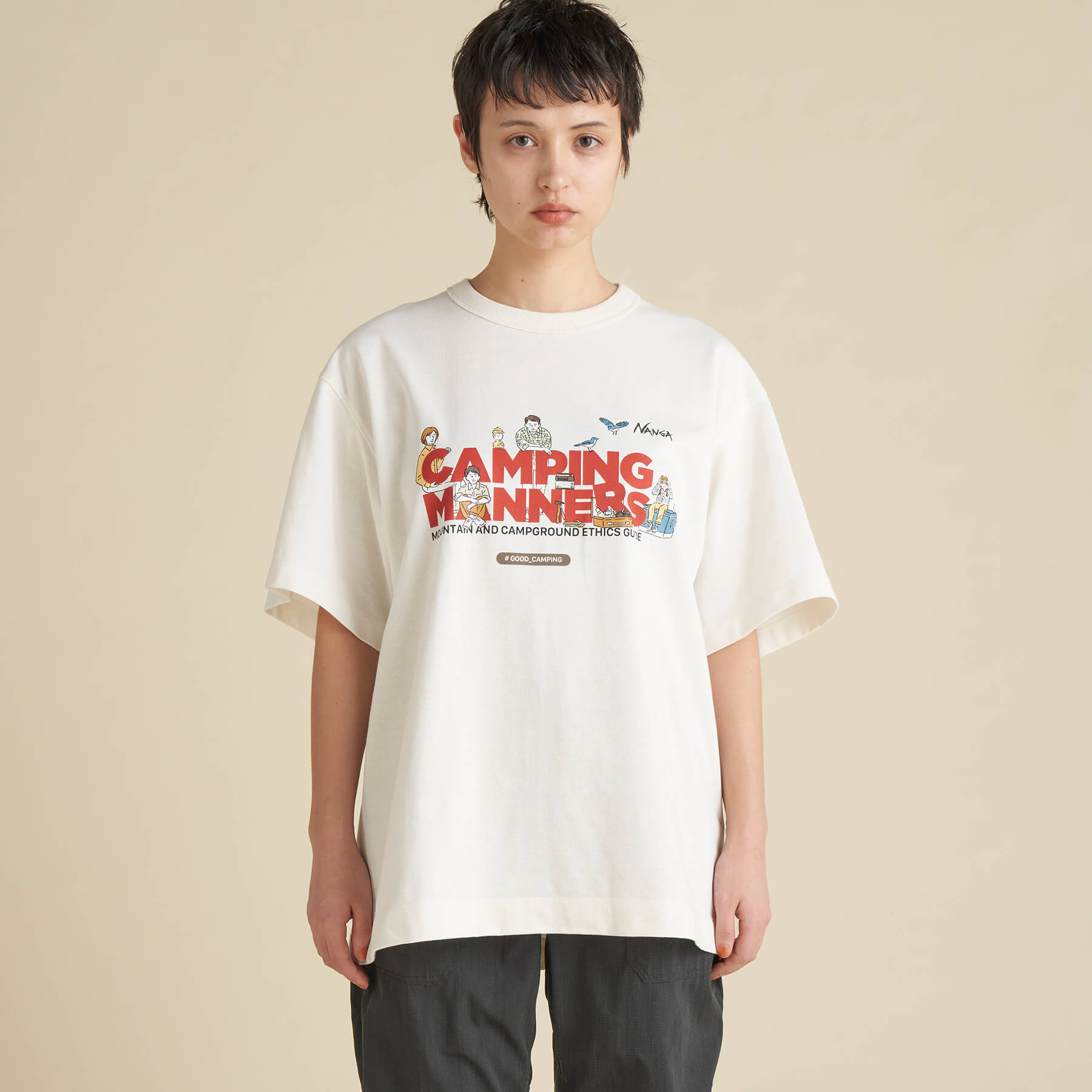 ECO HYBRID CAMPING MANNERS SOAP BUBBLES TEE(UNISEX) / エコハイブリッド キャンピングマ –  NANGA ONLINE SHOP