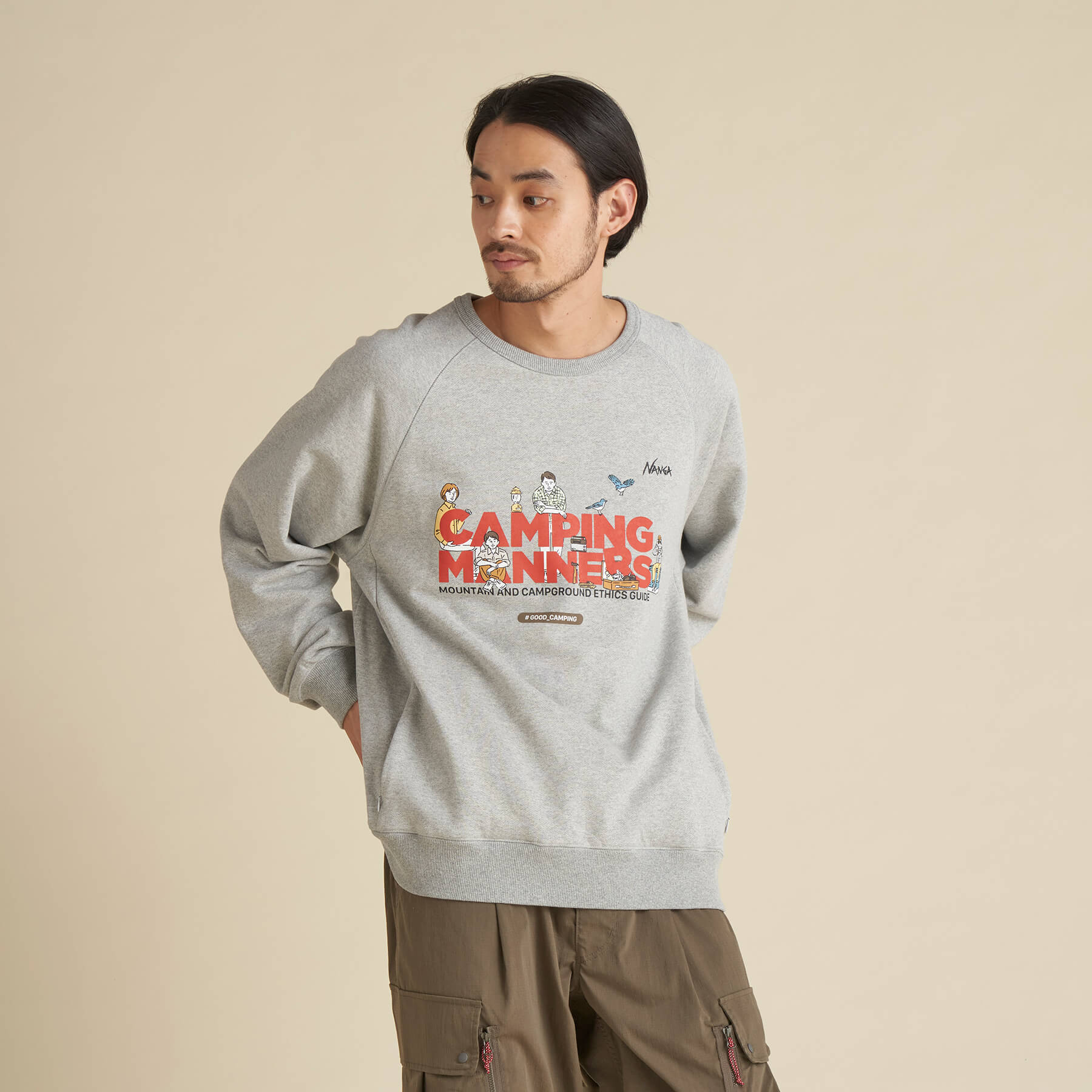 ECO HYBRID CAMPING MANNERS PEG&ROPE SWEATSHIRT(UNISEX