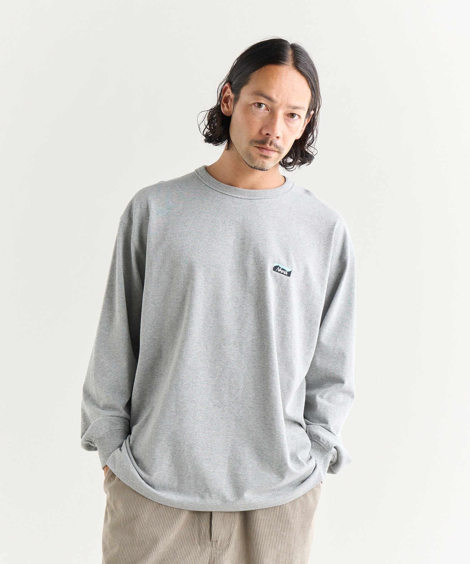 NANGA クルーネック ボックスロゴスウェット Lサイズ nw2441-1f013-a.jpg