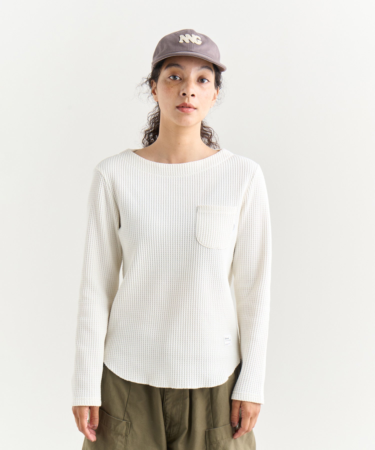nalyさん専用 エコハイブリッド ワッフル ボートネック ロングスリーブTシャツ