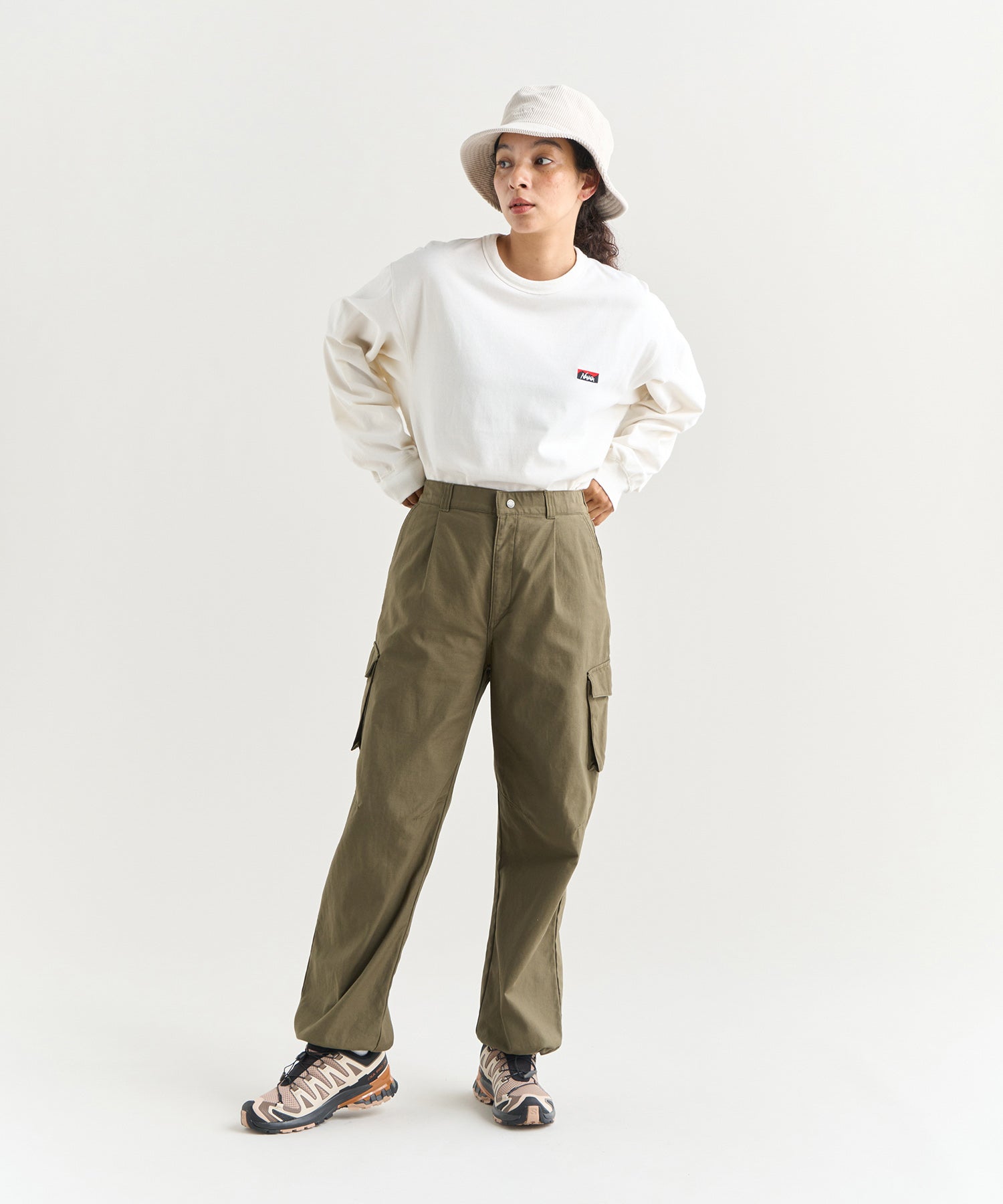 最終価格)新見本工場はたやパンツ　サイズ3 カーキ　バックサテンギャバ 最終価格)新見本工場はたやパンツ サイズ3 カーキ バックサテン