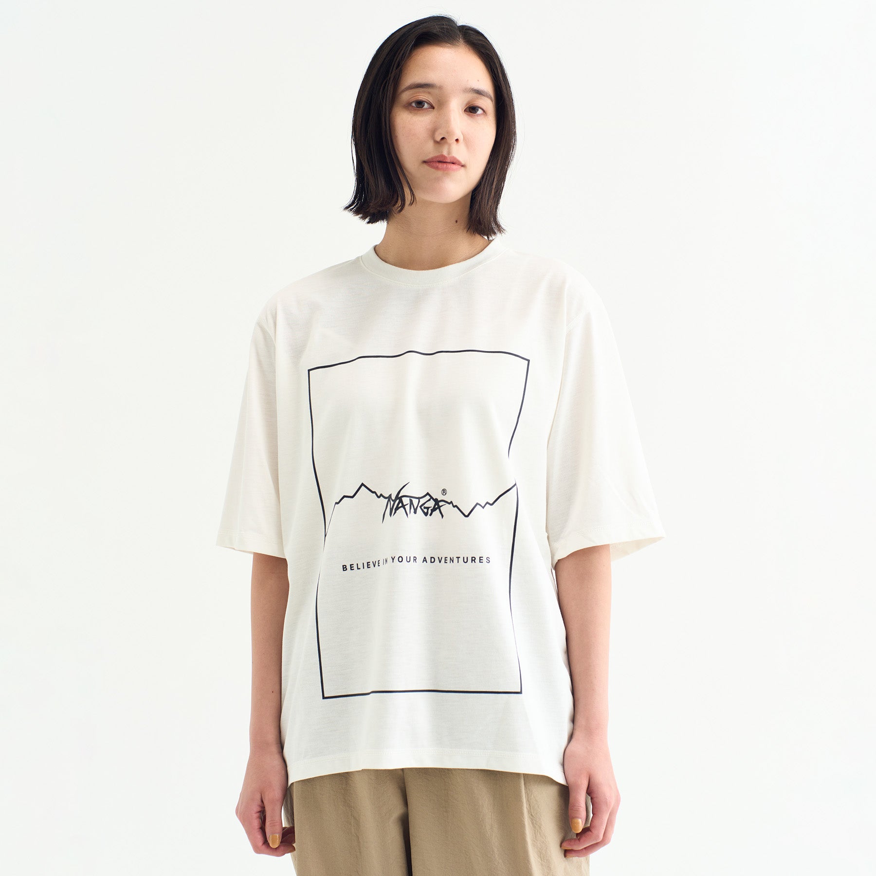 DRY MIX FRAME LOGO TEE/ドライミックス フレームロゴティー – NANGA