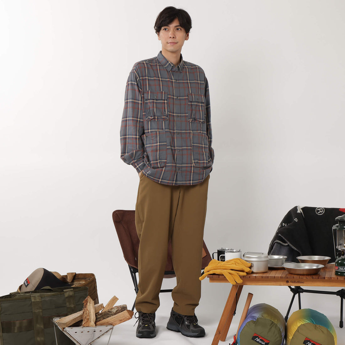 FADE PLAID CAMP SHIRT / フェードプレイドキャンプシャツ