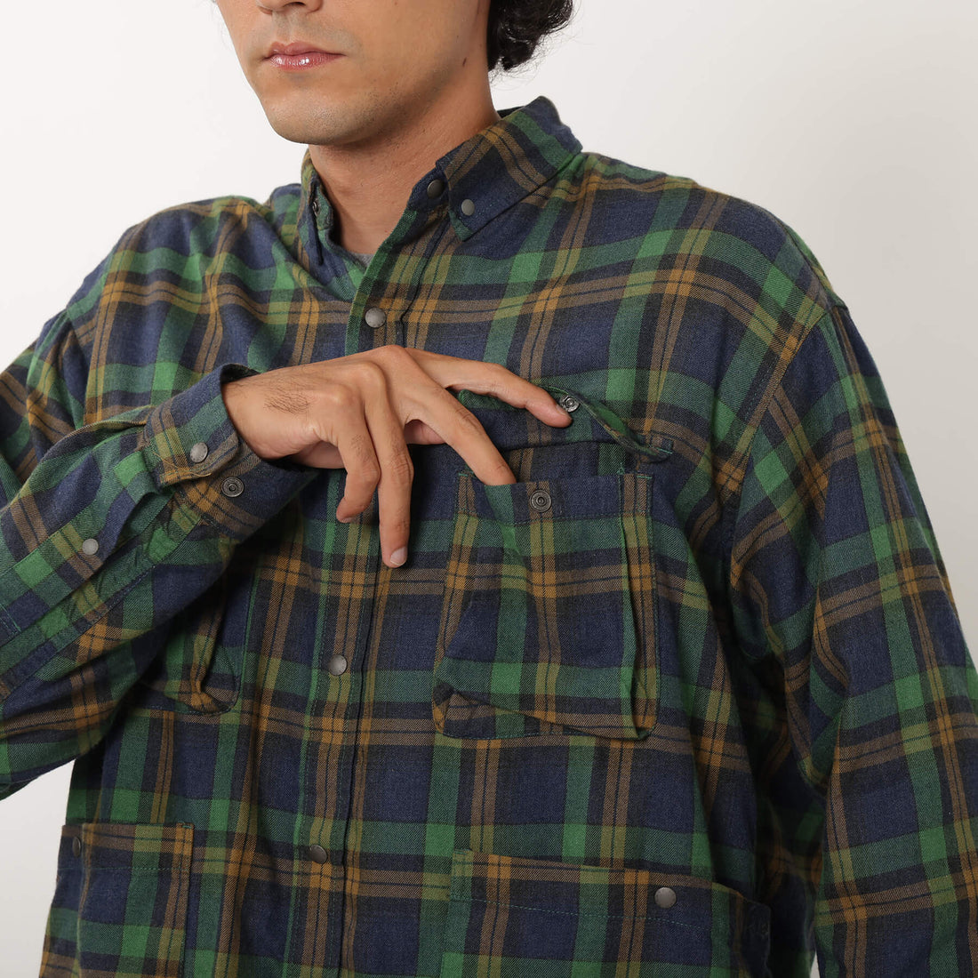 FADE PLAID CAMP SHIRT / フェードプレイドキャンプシャツ