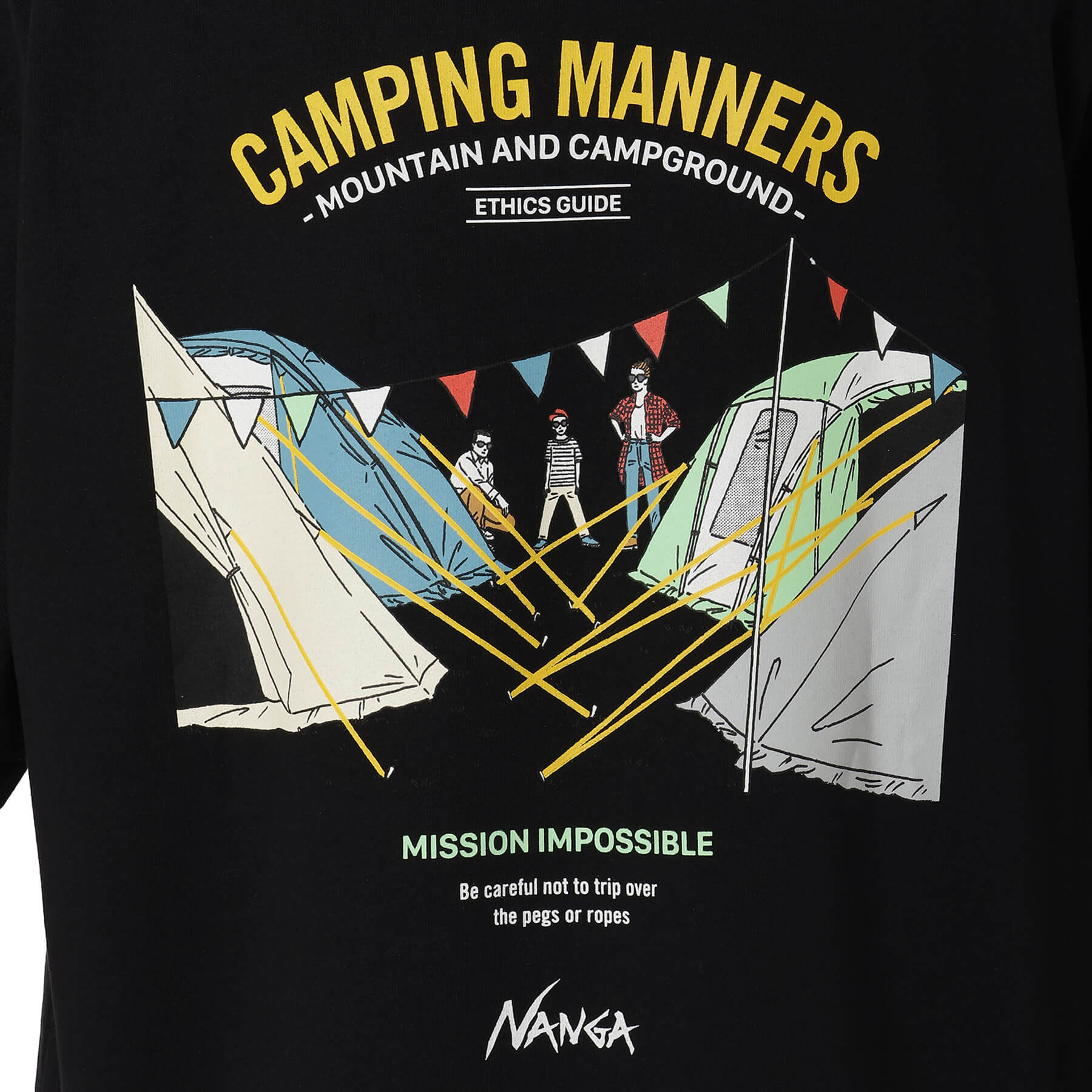 ECO HYBRID CAMPING MANNERS PEG&ROPE TEE(UNISEX) / エコハイブリッド 