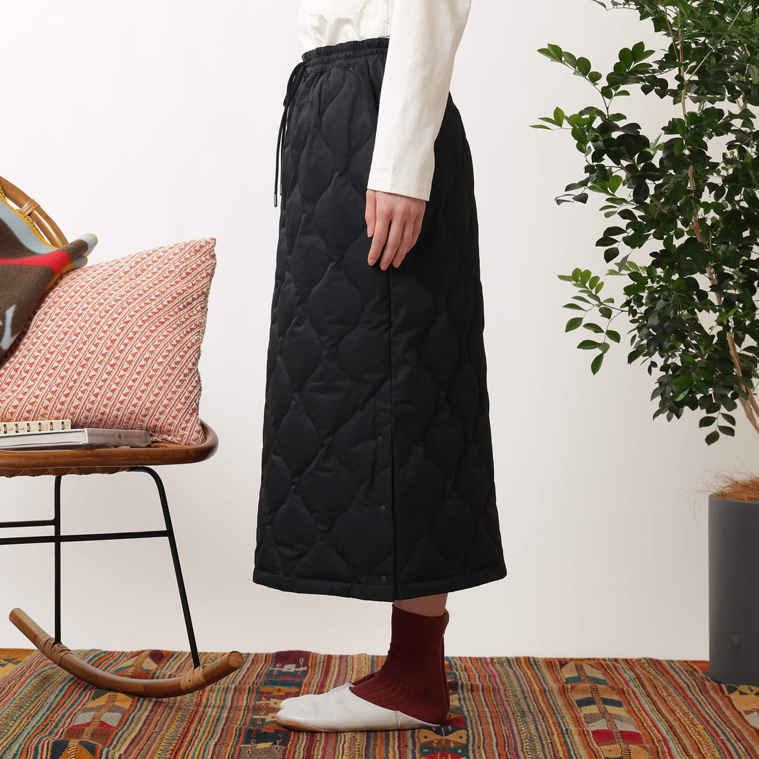 COTTON PEACH ONION QUILT DOWN SKIRT(WOMEN)/コットンピーチオニオンキルトダウンスカート