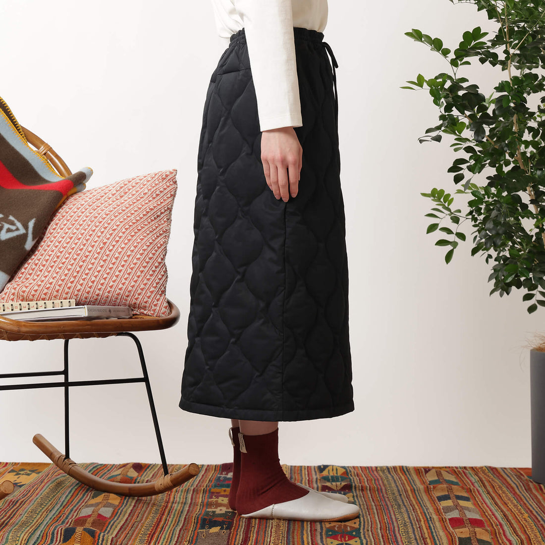 COTTON PEACH ONION QUILT DOWN SKIRT(WOMEN)/コットンピーチオニオンキルトダウンスカート