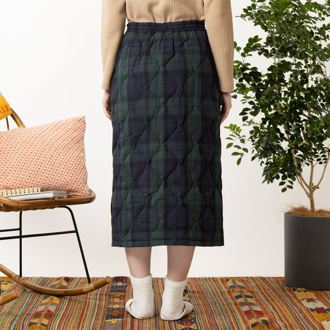 COTTON PEACH ONION QUILT DOWN SKIRT(WOMEN)/コットンピーチオニオンキルトダウンスカート