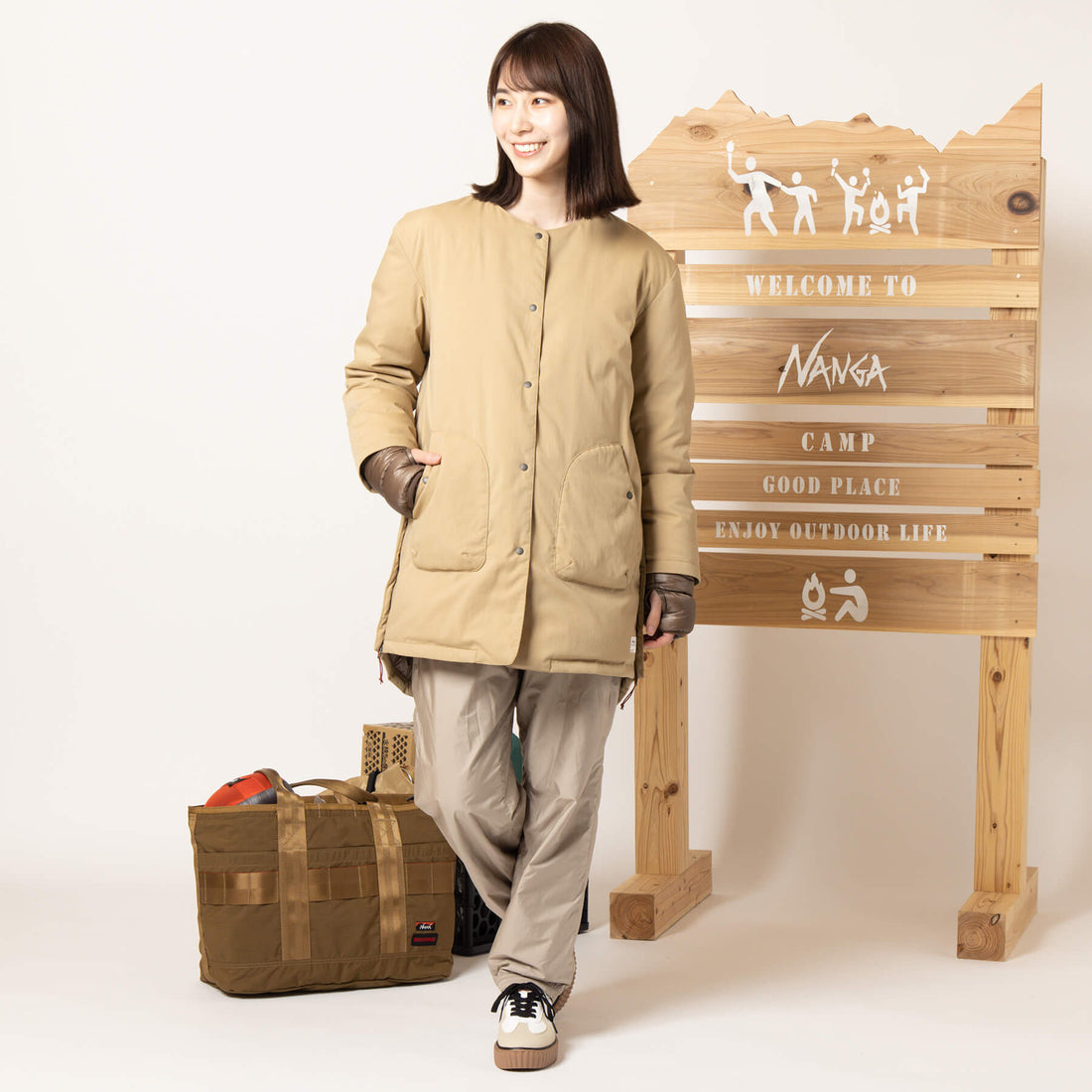 TAKIBI RIPSTOP INNER DOWN LONG CARDIGAN/タキビリップストップインナーダウンロングカーディガン（ウィメンズ）