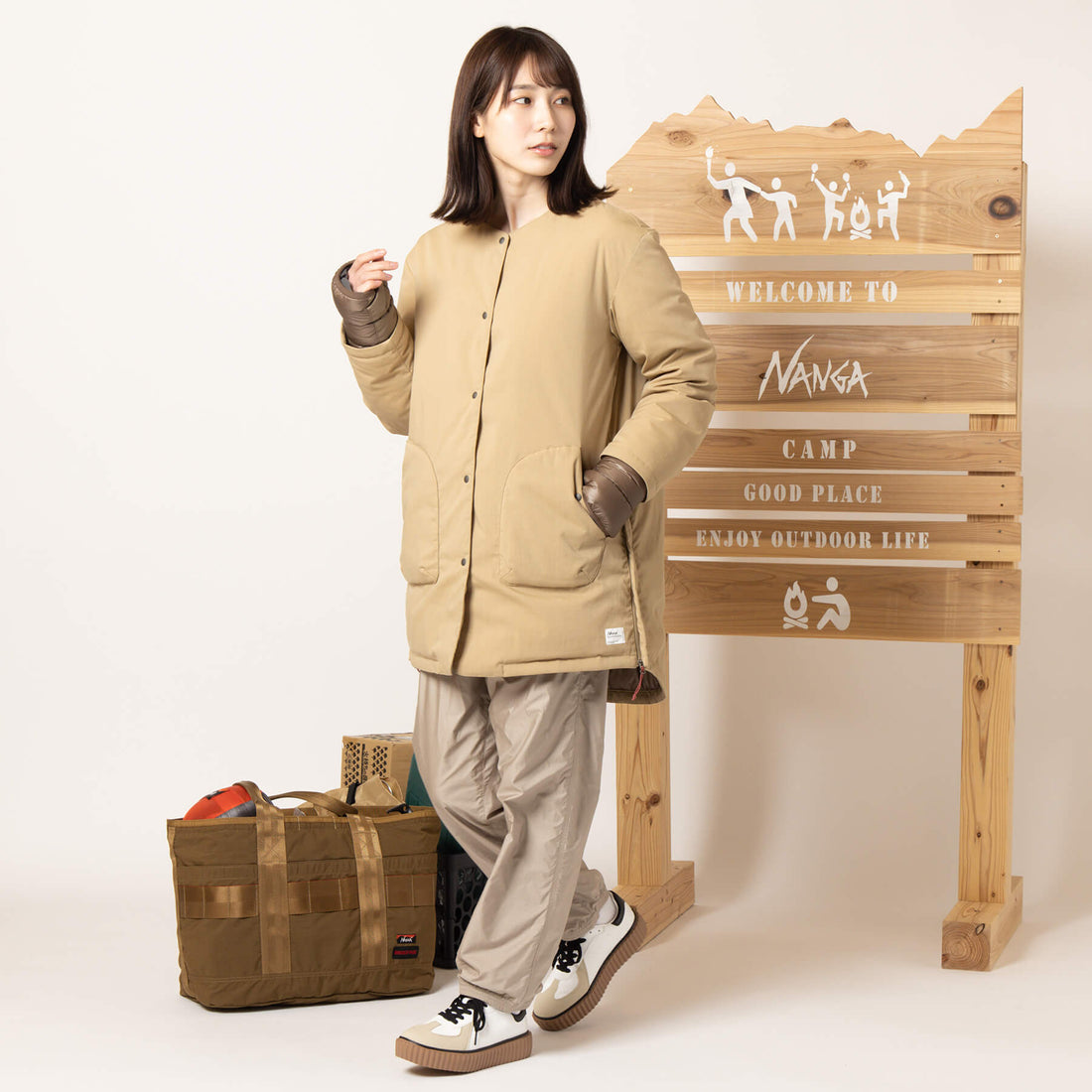 TAKIBI RIPSTOP INNER DOWN LONG CARDIGAN/タキビリップストップインナーダウンロングカーディガン（ウィメンズ）