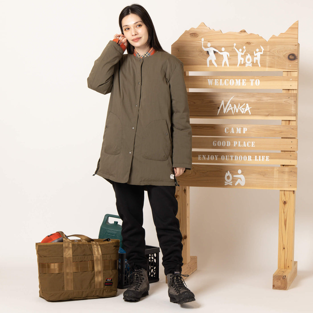 TAKIBI RIPSTOP INNER DOWN LONG CARDIGAN/タキビリップストップインナーダウンロングカーディガン（ウィメンズ）