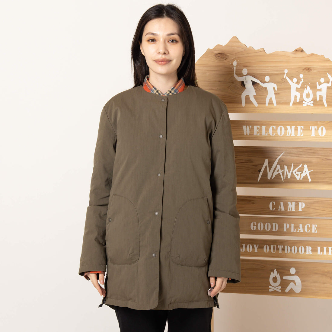 TAKIBI RIPSTOP INNER DOWN LONG CARDIGAN/タキビリップストップインナーダウンロングカーディガン（ウィメンズ）