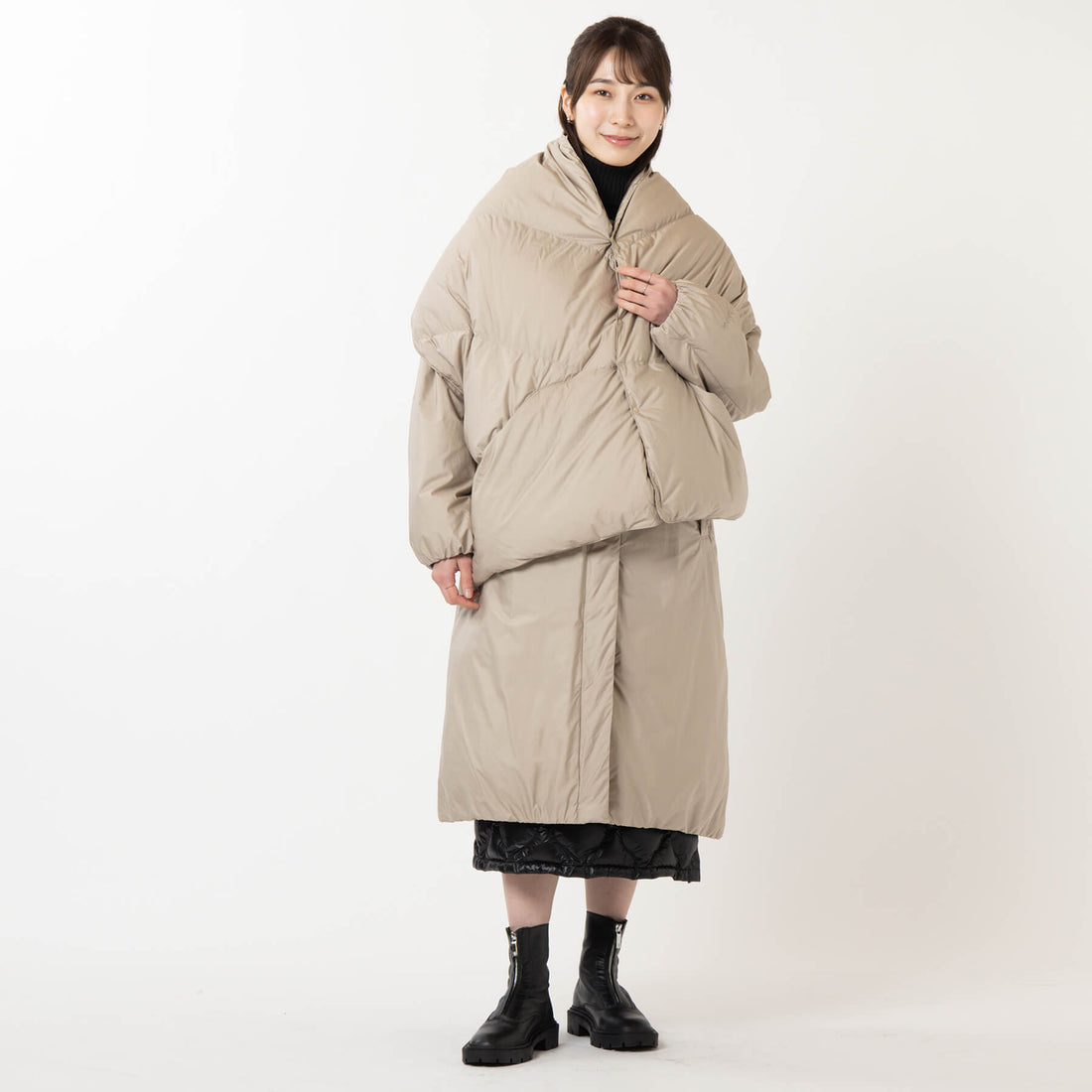 NO COLLAR DOWN COAT / ノーカラーダウンコート