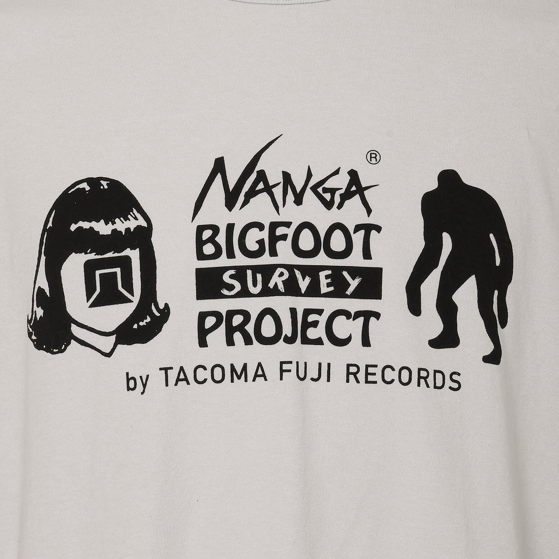 NANGA×TACOMA FUJI RECORDS BIGFOOT SURVEY PROJECT LOGO TEE