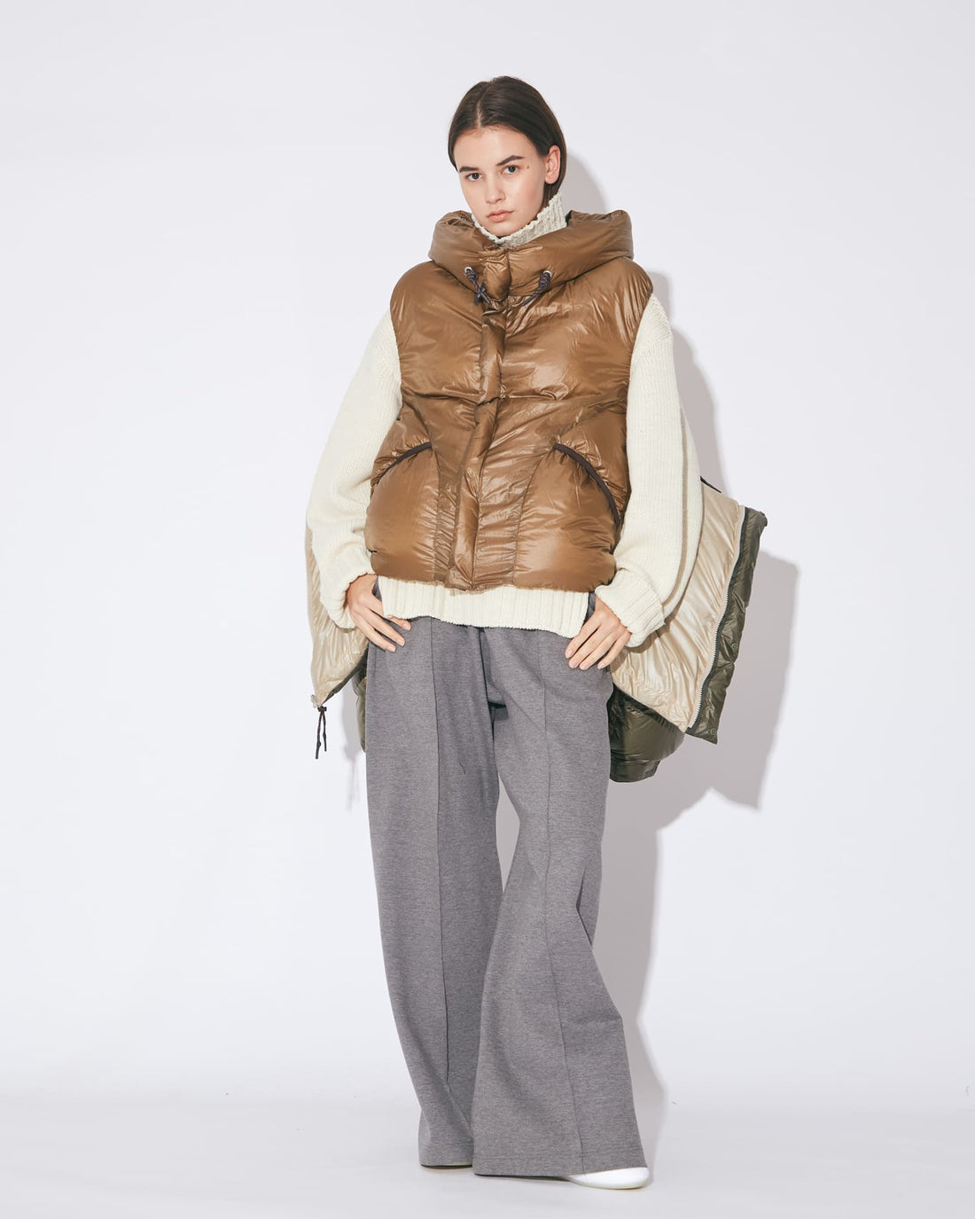 NANGA multilayering down vest blouson
