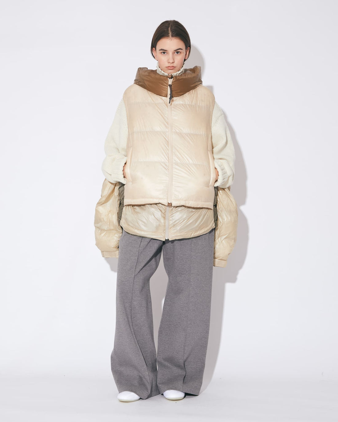NANGA multilayering down vest blouson