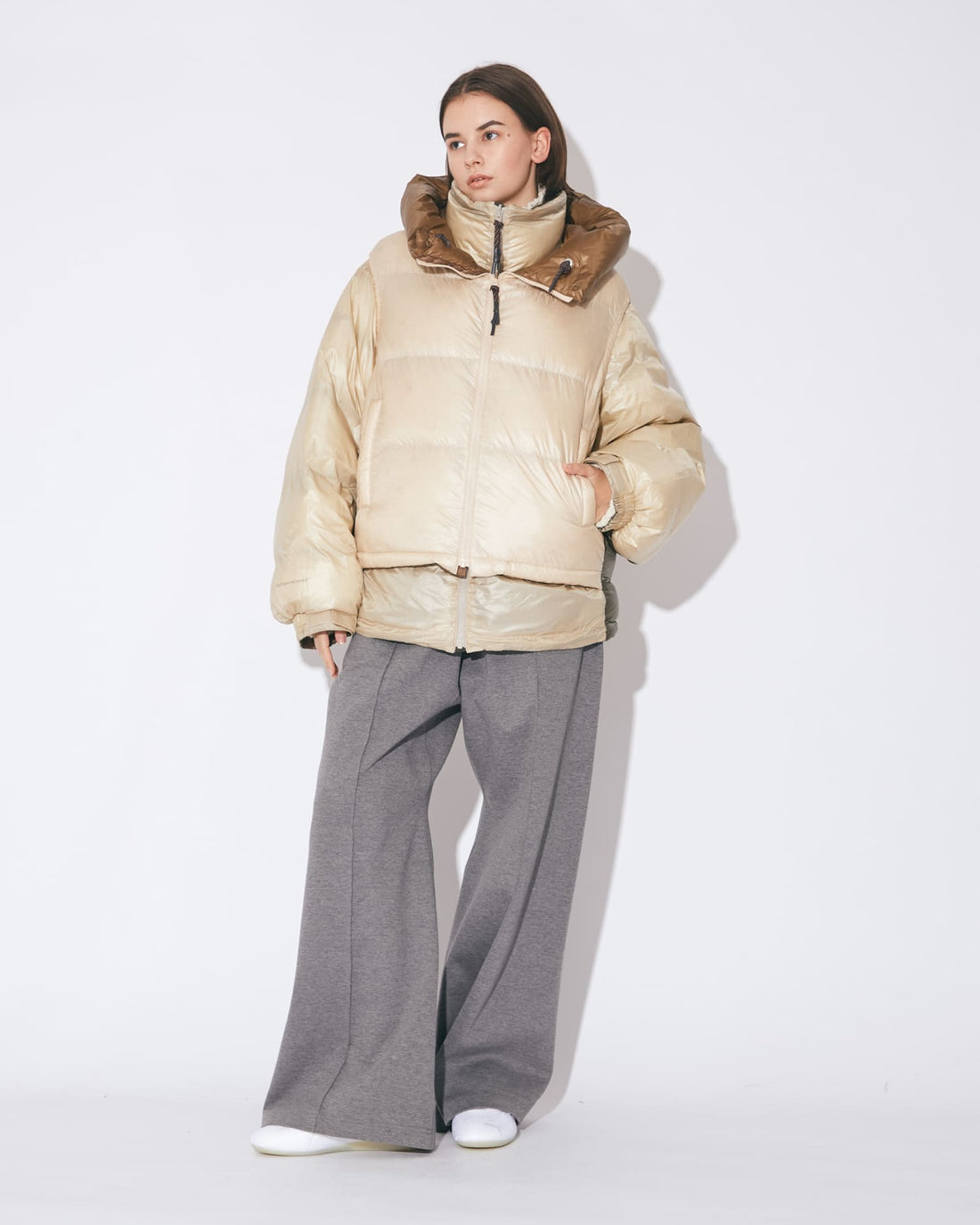 NANGA multilayering down vest blouson