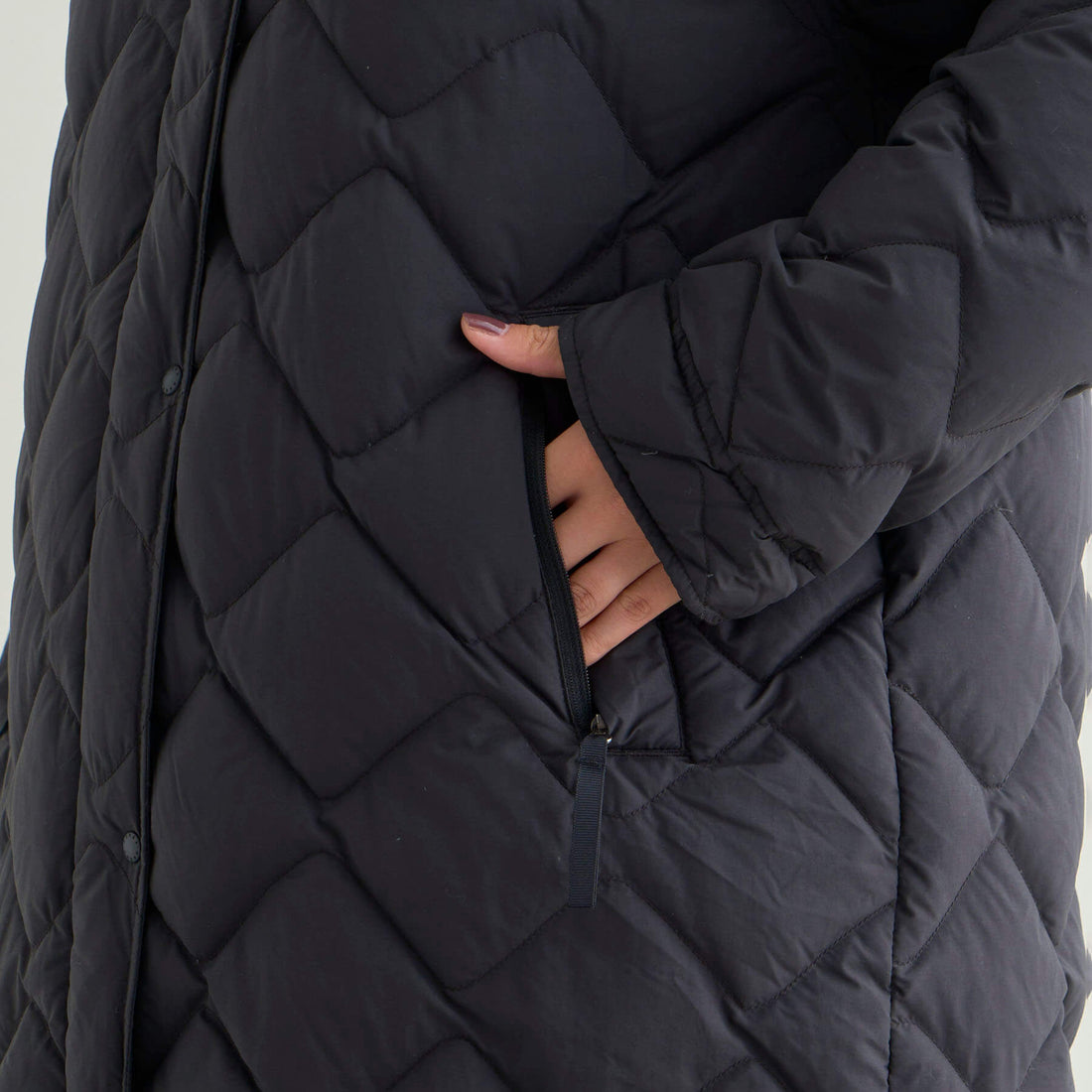 RIB COLLAR QUILTED DOWN COAT W(WOMEN)