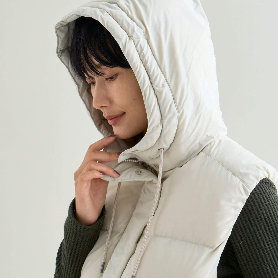 LONG DOWN VEST PARKA W(WOMEN)