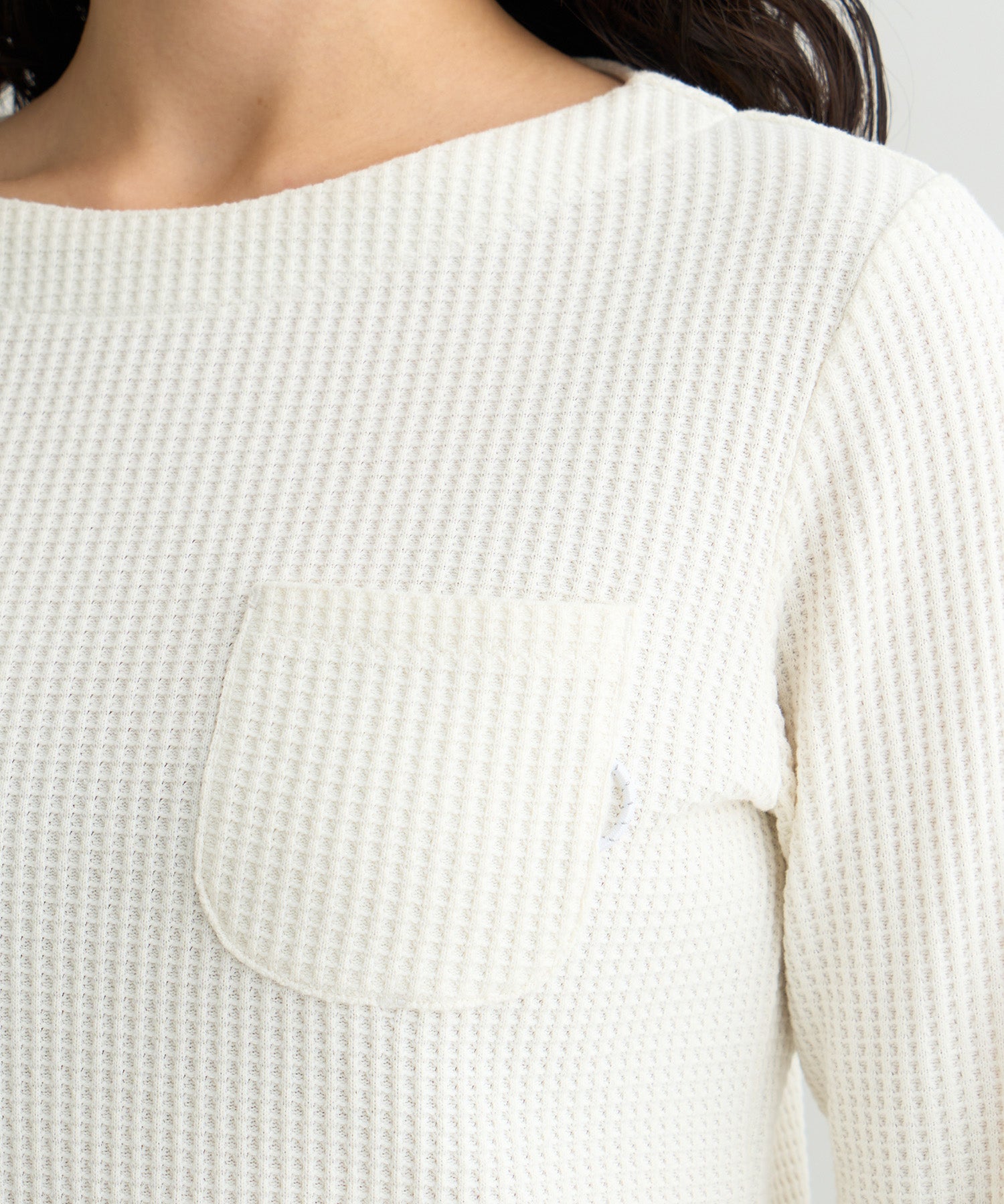 tシャツ ECO HYBRID WAFFLE B.NECK L/S TEE W / エコハイブリッドワッフルボートネックロングスリーブティー（ウィメン エコハイブリッド ワッフル ボートネック ロングスリーブTシャツ