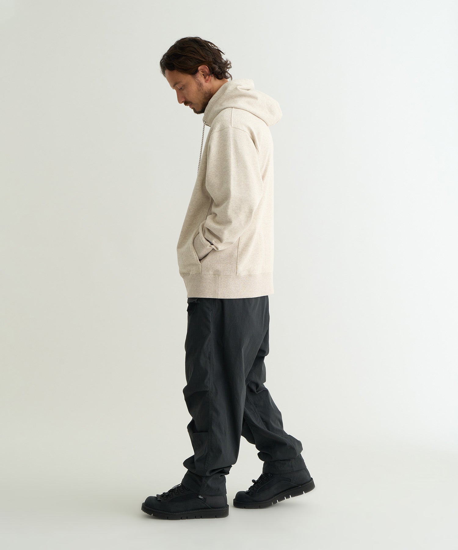 ECO HYBRID MINI BOX LOGO EMBROIDERY SWEAT HOODIE(UNISEX