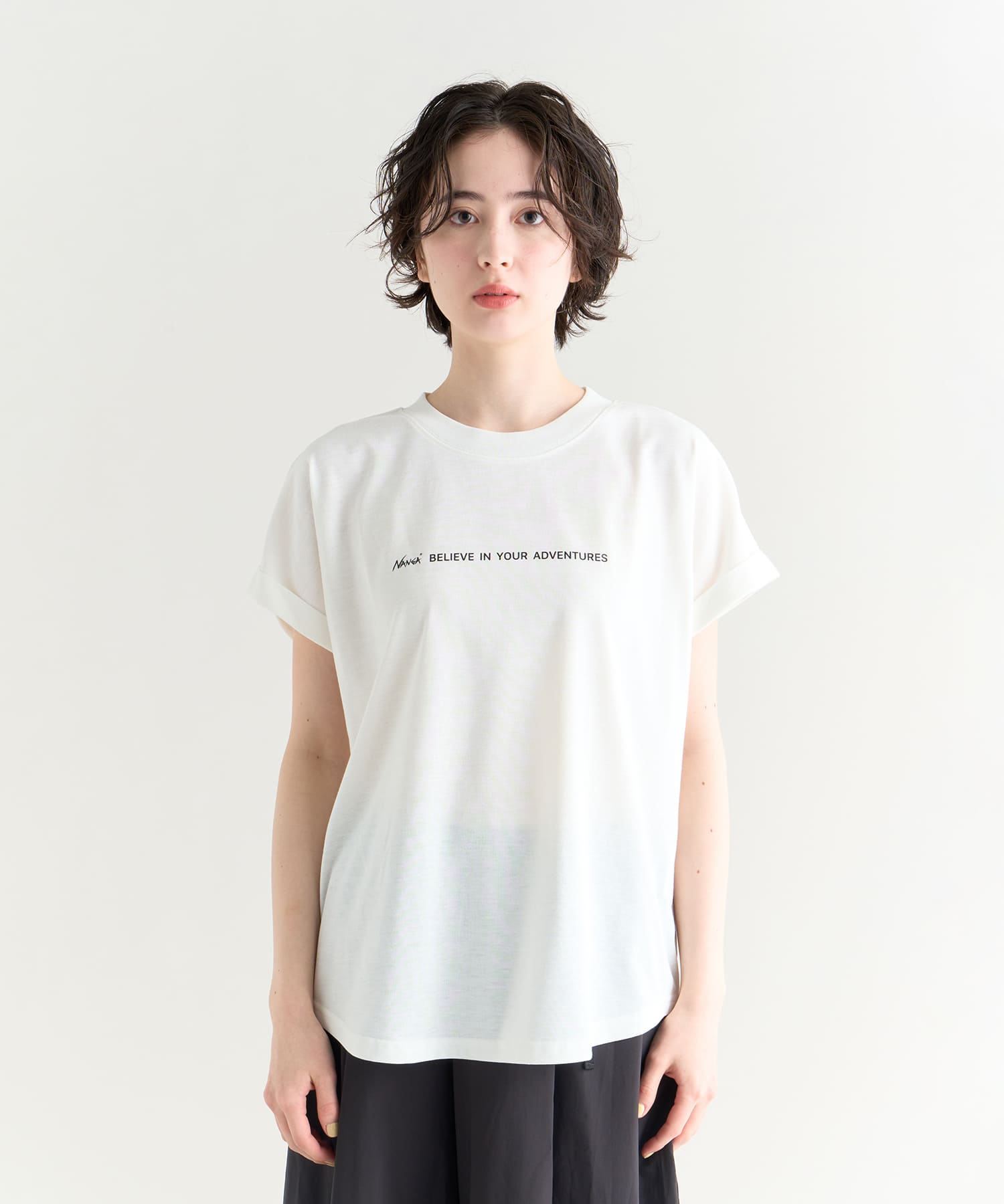 ★DRAW FIT★ SUPIMA SILKET プシケ グラフィック 半袖 Tシャツ AMBIDEX Store ○GV天竺LOGO ATHLETIC T-シャツ(F OFF WHITE