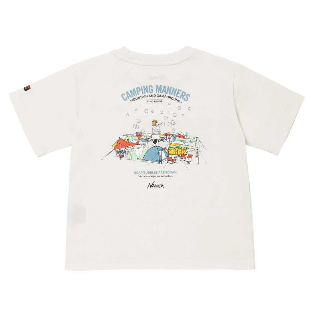 ECO HYBRID CAMPING MANNERS SOAP BUBBLES KIDS TEE / エコハイブリッド キャンピングマナー ソープバブル キッズティー(キッズ)