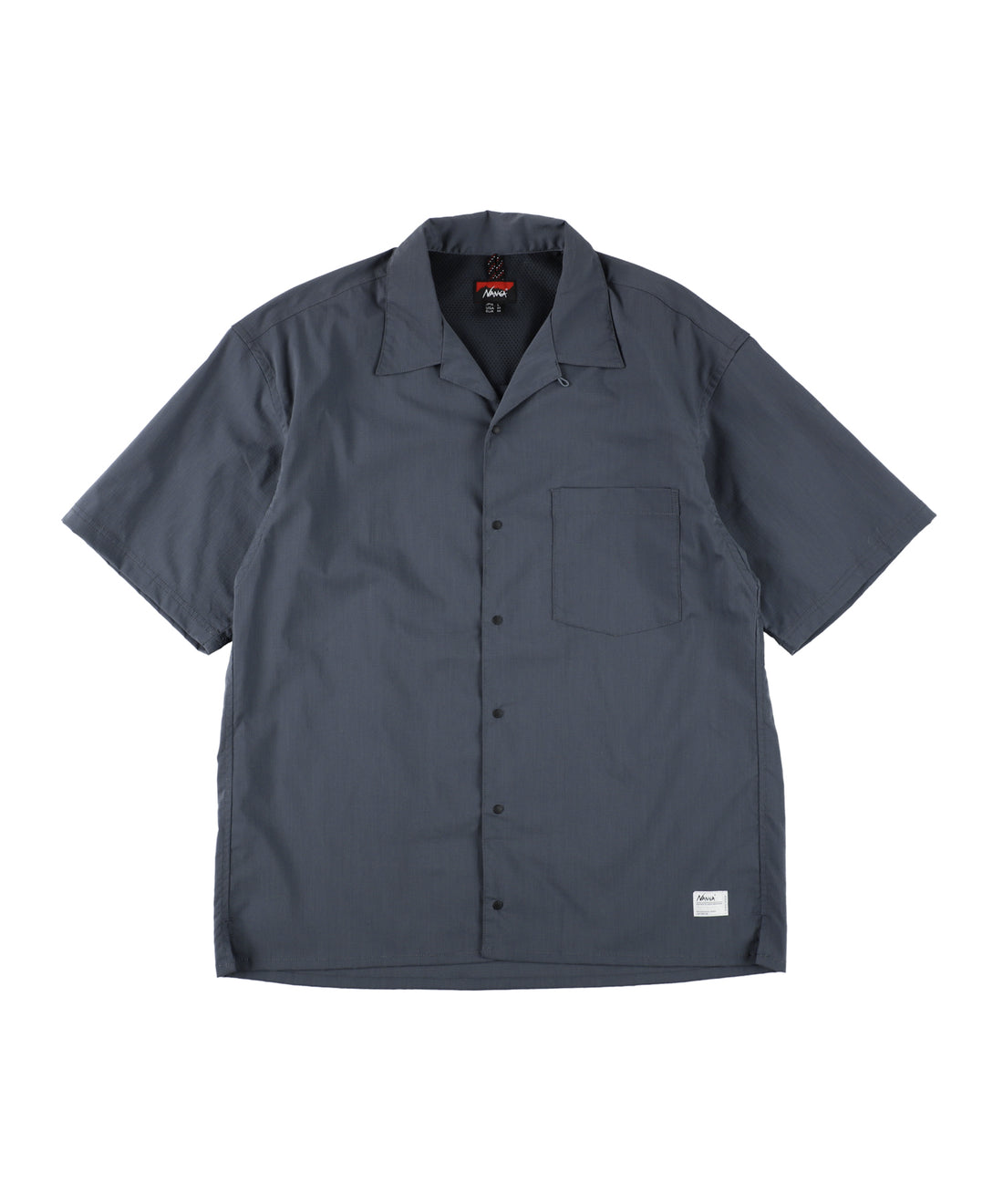 ヒノックリップストップ オープンカラー ショートスリーブシャツ