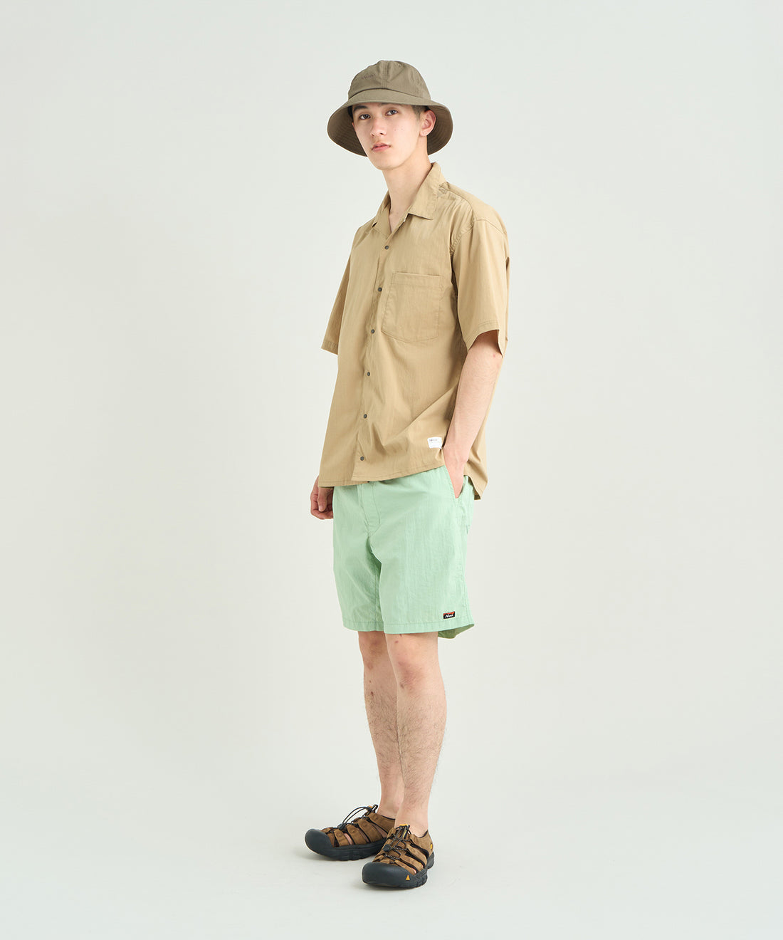 ヒノックリップストップ オープンカラー ショートスリーブシャツ