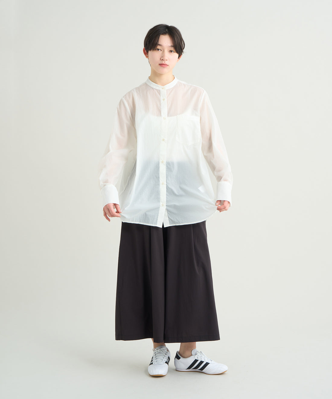 シアーバンドカラーシャツ （ウィメンズ）