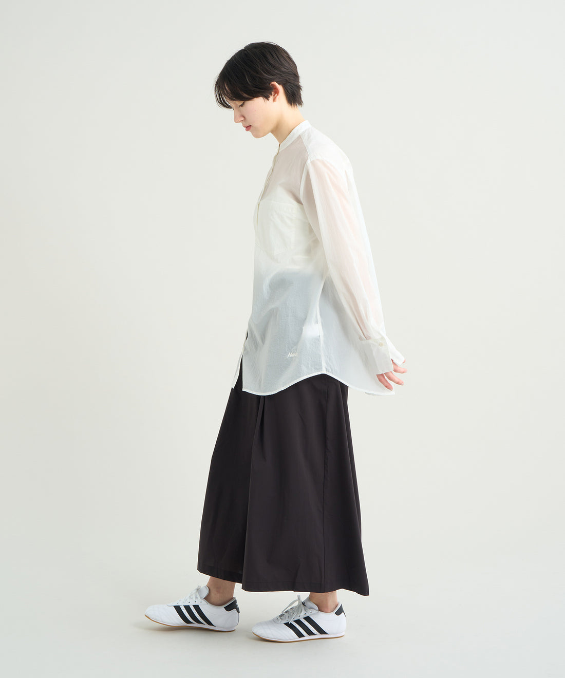 シアーバンドカラーシャツ （ウィメンズ）