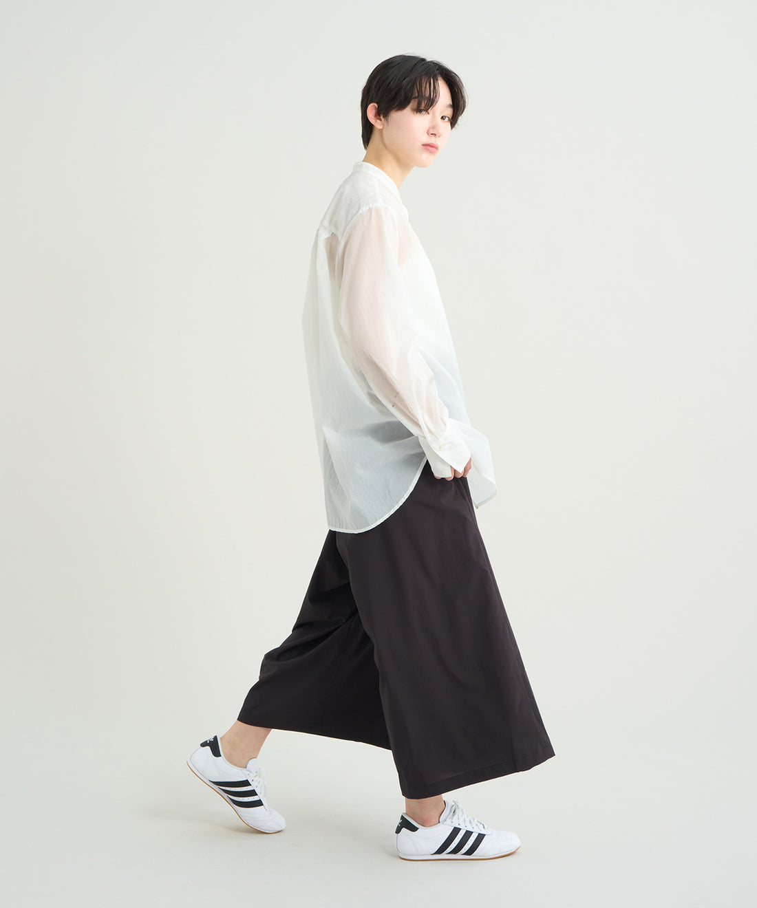 シアーバンドカラーシャツ （ウィメンズ）