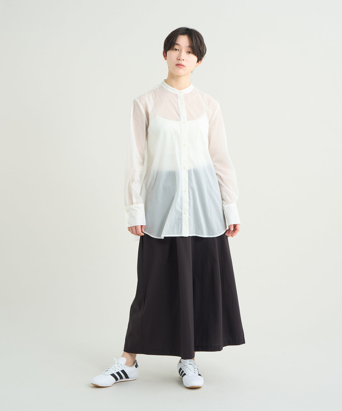 シアーバンドカラーシャツ （ウィメンズ）