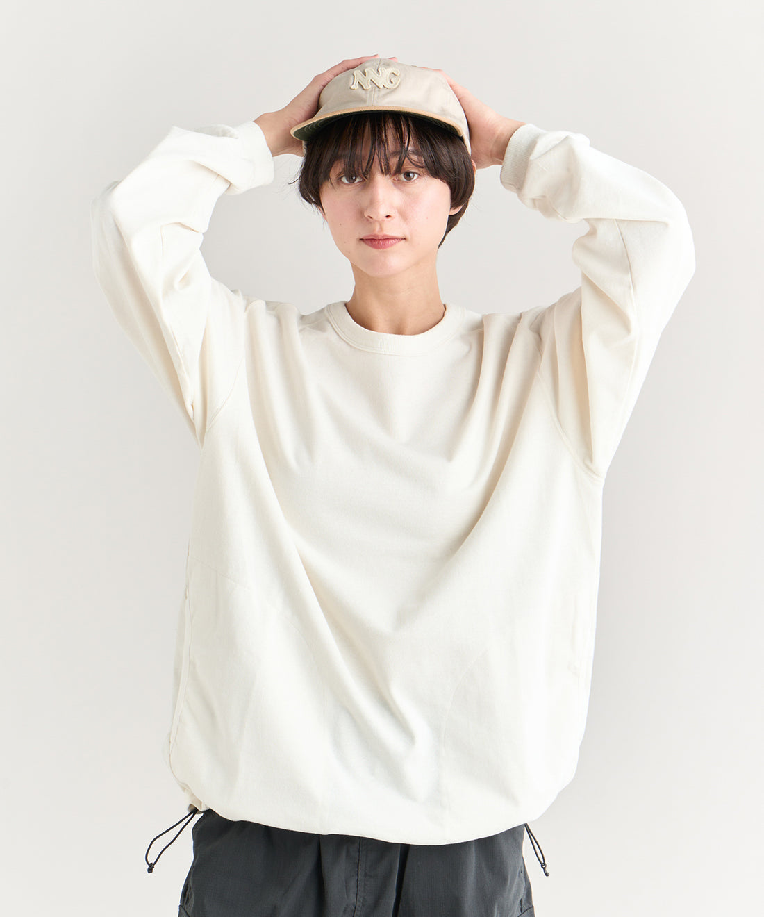 エコハイブリッド オーバーサイズ ロングスリーブTシャツ