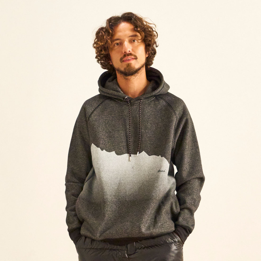ECO HYBRID RIDGE LINE PRINT SWEAT HOODIE / エコハイブリッドリッジラインプリントスウェットフーディー