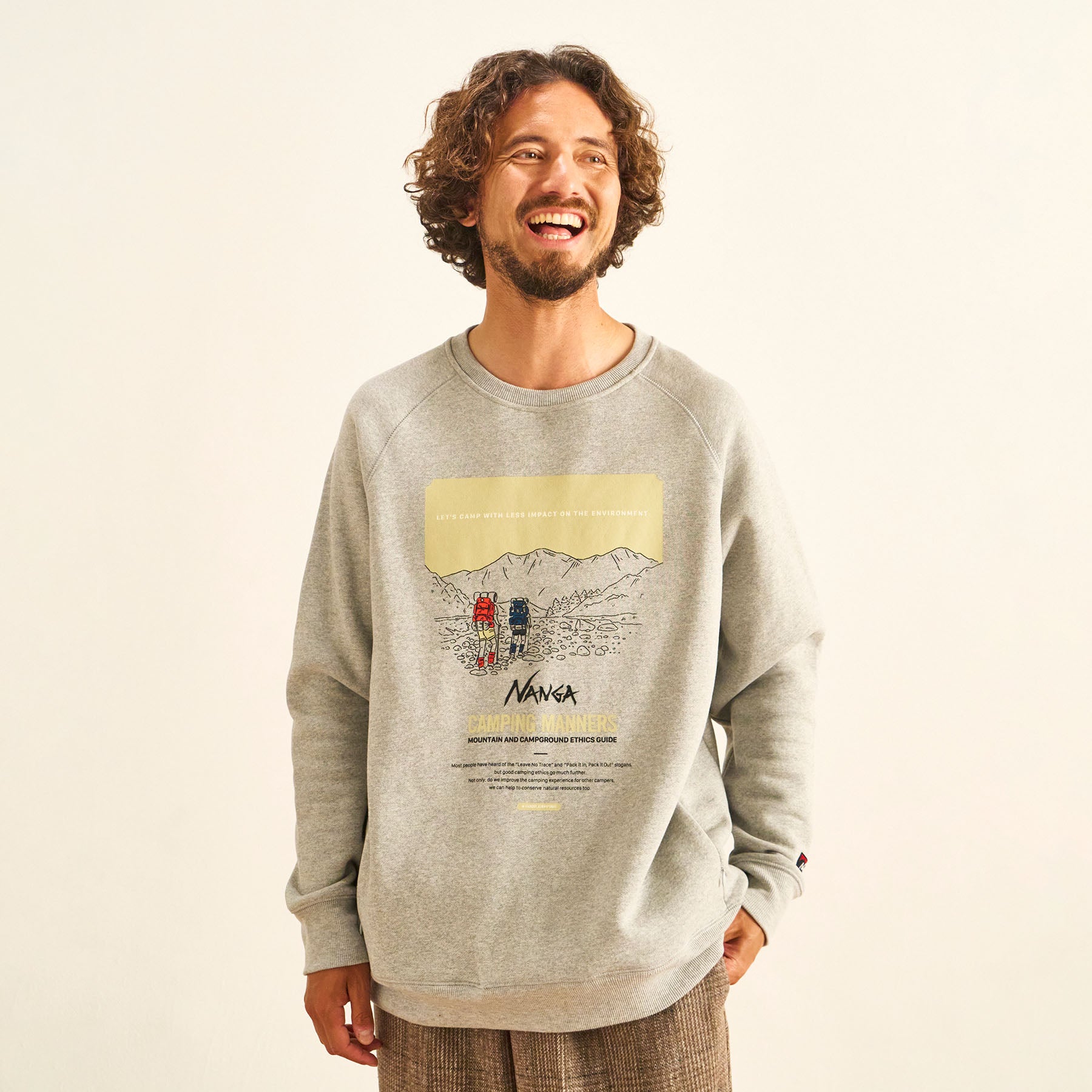 ECO HYBRID CAMPING MANNERS PRINT SWEATSHIRT / エコハイブリッド