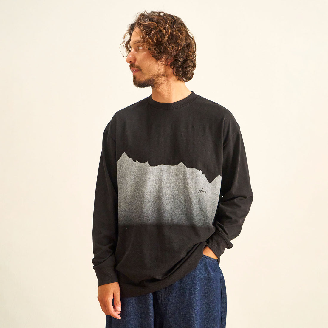 ECO HYBRID RIDGE LINE PRINT L/S TEE / エコハイブリッドリッジラインプリントロングスリーブティー